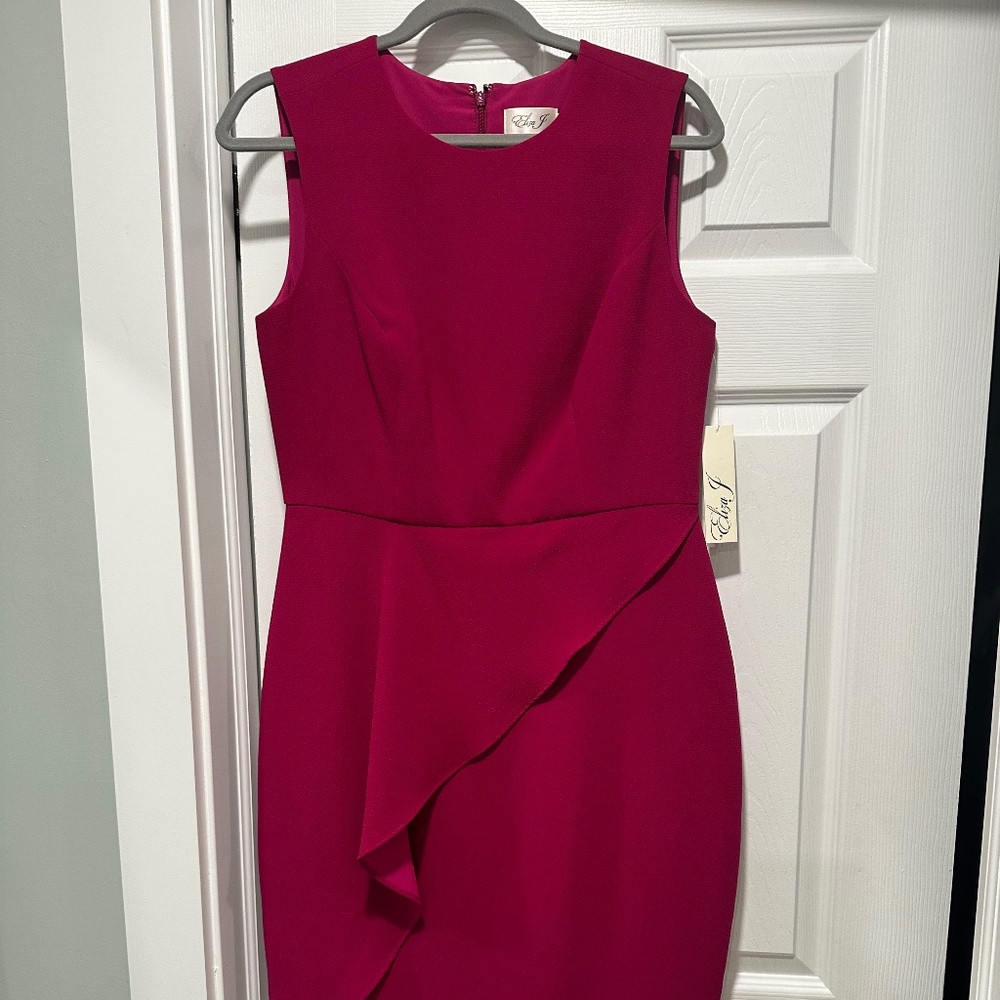 Eliza J fuschia peplum sheath dress size 10 NWT